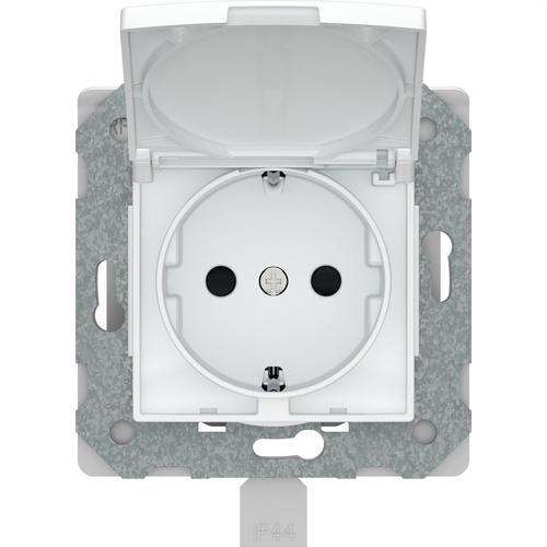 Schuko Socket Base with Flip Cover White Viva with reference 23526-3 from the brand BJC