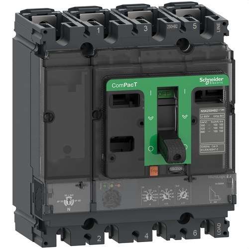 Leistungsschalter ComPacT NSX250F 36kA AC 4P4R 250A Micrologic 2.2 mit der Referenz C25F42D250 von der Marke SCHNEIDER ELECTRIC