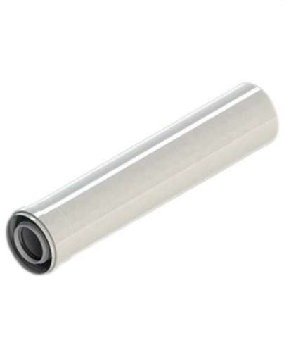 Rauchrohr 60/100mm Durchmesser 1000mm männlich-weiblich Aluminium weiß mit der Referenz 610-1000MHP1 von der Marke FIG