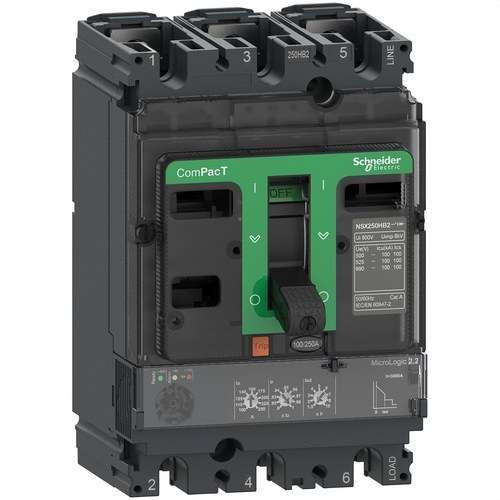 Leistungsschalter ComPacT NSX250N 50kA AC 3P3R 250A Micrologic 2.2 mit der Referenz C25N32D250 von der Marke SCHNEIDER ELECTRIC