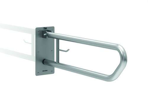 Klappbarer Stützgriff 800mm Toilettenpapierhalter Edelstahl satiniert mit der Referenz GW11 07 04 01 von der Marke GENWEC