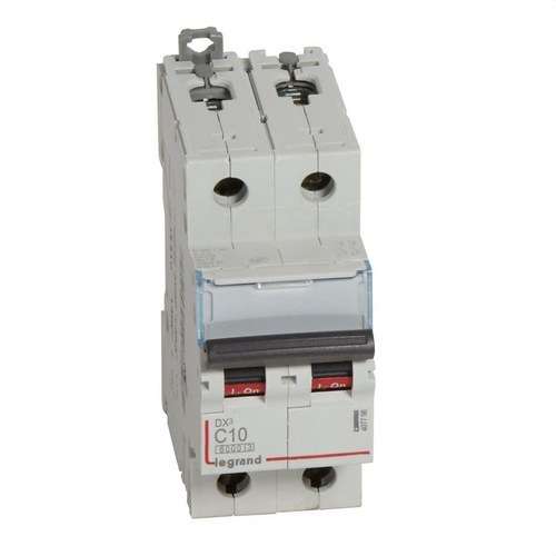 Leitungsschutzschalter DX3 2P 10A Charakteristik C 6/10kA mit der Referenz 407798 von der Marke LEGRAND