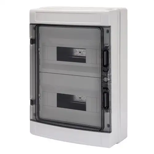 Oberflächenmontierter Verteilerkasten IP65 24 Module (12x2) mit der Referenz GW40104 von der Marke GEWISS