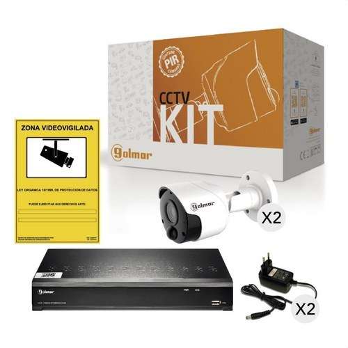 Basis-Kit Golmar KIT-2BHVR1P mit DVR und zwei PIR-Bullet-Kameras mit der Referenz 31600904 von der Marke GOLMAR