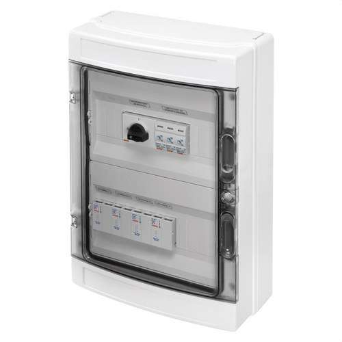 Vorverdrahtetes Gehäuse für 2 Strings 1000V DC 32A 2x12 Module mit der Referenz GWD9908 von der Marke GEWISS