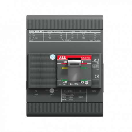 ABB Tmax XT1C 160 TMD 160A 4P fester Leistungsschalter in Kompaktgehäuse mit der Referenz 1SDA067410R1 von der Marke ABB