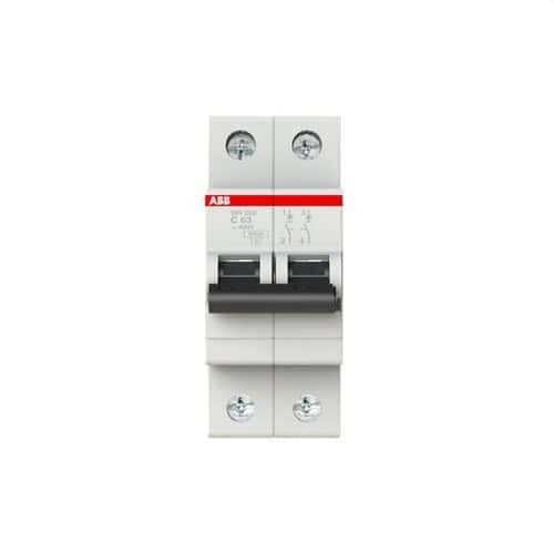 Leitungsschutzschalter SH202-C63 2P 63A Charakteristik C 6kA mit der Referenz 2CDS212001R0634 von der Marke ABB