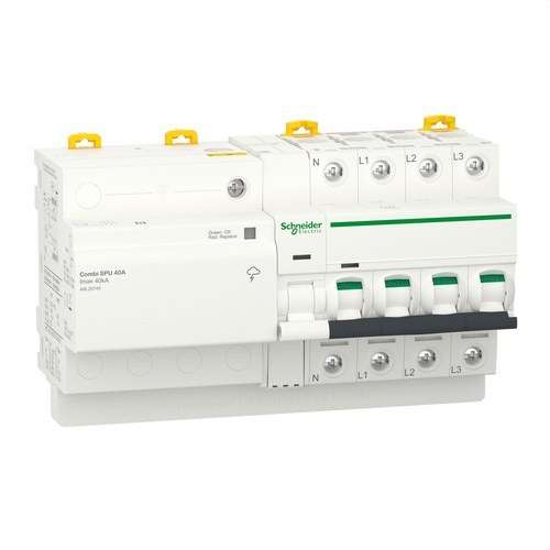 Überspannungsbegrenzer für transiente und permanente Überspannungen IGA Acti9 Combi SPU 3P+N 40A mit der Referenz A9L20740 von der Marke SCHNEIDER ELECTRIC
