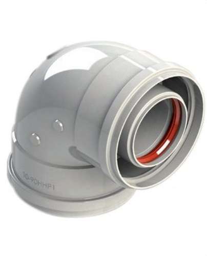 Kaminbogen Durchmesser 60/100mm 90º weiblich-weiblich weißes Aluminium mit der Referenz 610-90HHP1 von der Marke FIG
