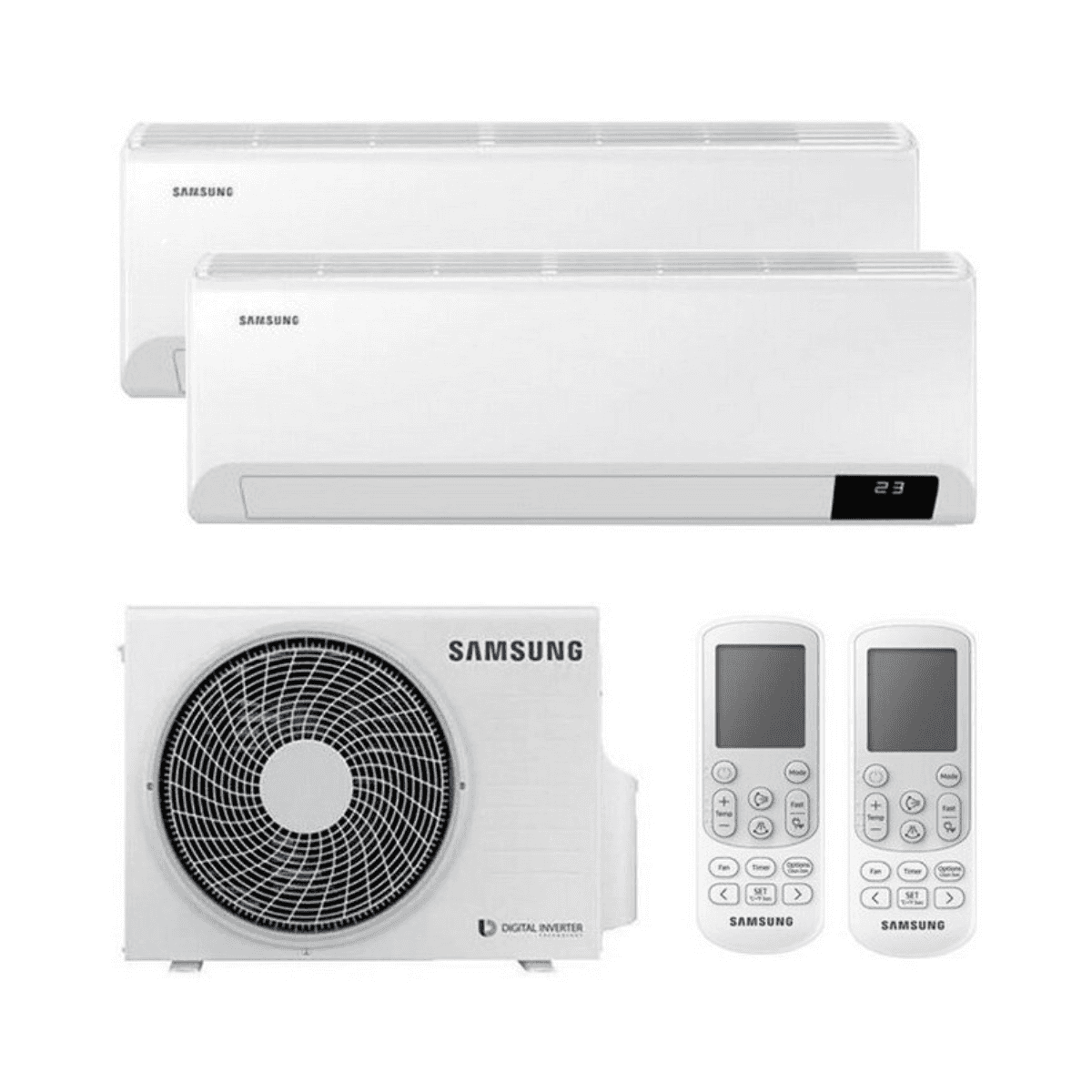 Multisplit-Klimaanlage 2x1 Samsung Wind Free Comfort 2,5 kW 9000 BTU + 2,5 kW 9000 BTU mit der Referenz KITSAMWINDFREE09+09 von der Marke SAMSUNG