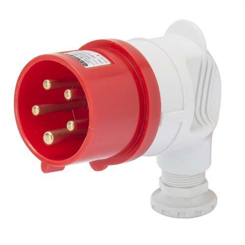 Drehbarer Stecker 90º IP44 3P+T 16A 400V mit der Referenz GW60089 von der Marke GEWISS