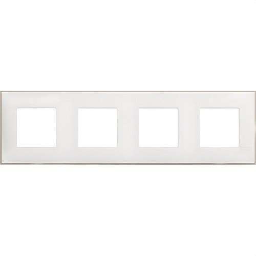 Zierrahmen für 2x4 Module, weiß satiniert, Classia mit der Referenz R4802M4WS von der Marke BTICINO