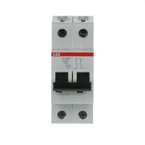 Leitungsschutzschalter S202M-C20 2P 20A Charakteristik C 15kA mit der Referenz 2CDS272001R0204 von der Marke ABB