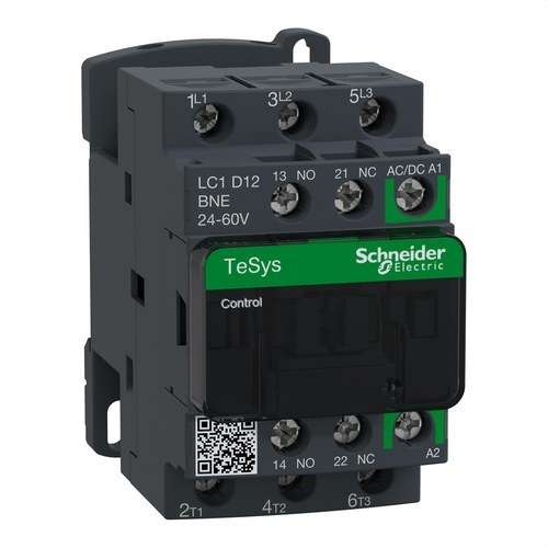 Schütz TeSys D 3P AC-3 12A 24-60V AC/DC mit der Referenz LC1D12BNE von der Marke SCHNEIDER ELECTRIC