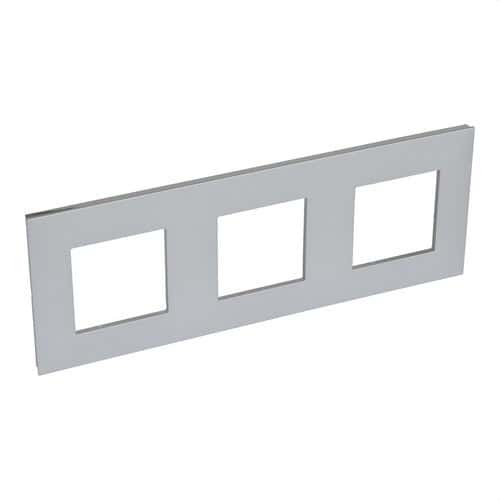 Abdeckrahmen für 3 Elemente Aluminium/Chrom Valena Next mit der Referenz 741043 von der Marke LEGRAND