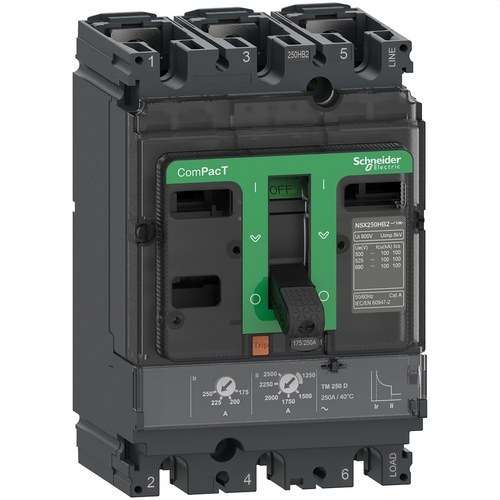 Automatischer Schalter ComPacT NSX160N 50kA AC 3P3R 125A TMD mit der Referenz C16N3TM125 von der Marke SCHNEIDER ELECTRIC