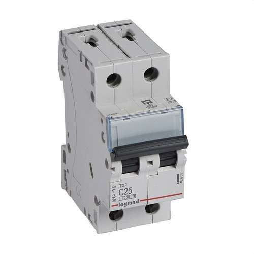 Leitungsschutzschalter TX3 2P 25A Charakteristik C 6kA mit der Referenz 403608 von der Marke LEGRAND