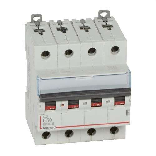 Leitungsschutzschalter DX3 4P 50A Charakteristik C 6/10kA mit der Referenz 407933 von der Marke LEGRAND
