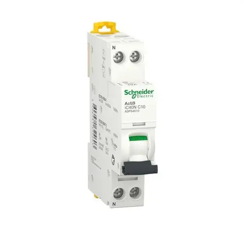 Leitungsschutzschalter Acti9 iC40N 1P+N 10 A Charakteristik C mit der Referenz A9P54610 von der Marke SCHNEIDER ELECTRIC