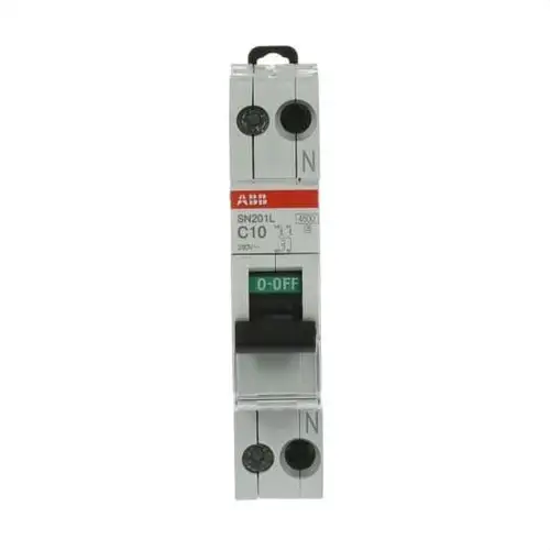 Leitungsschutzschalter SN201L-C10 1P+N 10A Charakteristik C 4,5kA mit der Referenz 2CSS245101R0104 von der Marke ABB