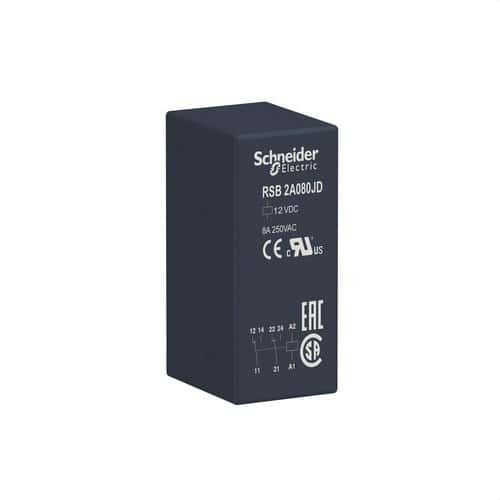 Steckrelais 2 NO/NC 8A 12V DC mit der Referenz RSB2A080JD von der Marke SCHNEIDER ELECTRIC