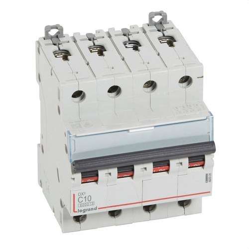 Leitungsschutzschalter DX3 4P 10A Charakteristik C 6/10kA mit der Referenz 407926 von der Marke LEGRAND
