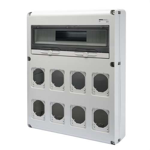 Schaltschrank Q-DIN20 8 BASIS 16/32A IP65 mit der Referenz GW68013N von der Marke GEWISS