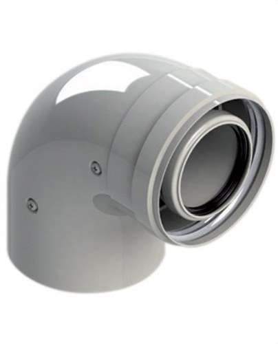 Kaminbogen Durchmesser 80/125mm 90º männlich-weiblich PP/lackierter Stahl mit der Referenz 8125-90MHP15 von der Marke FIG
