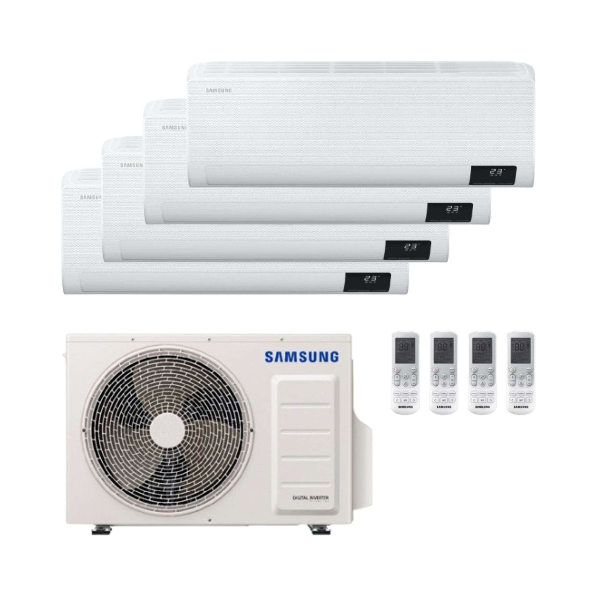 Multisplit-Klimaanlage 2x1 Samsung Wind Free Comfort 2,5 kW 9000 BTU (3) + 3,5 kW 12000 BTU (1) mit der Referenz SAMFJM4X180-09090912 von der Marke SAMSUNG