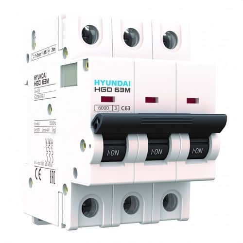 Leitungsschutzschalter STD 2P 6kA 25A Charakteristik C mit der Referenz HGD63-M2P025C von der Marke HYUNDAI