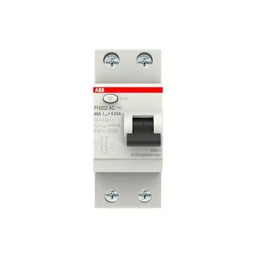 2-poliger FI-Schutzschalter 40A Typ AC 30mA mit der Referenz 2CSF202004R1400 von der Marke ABB