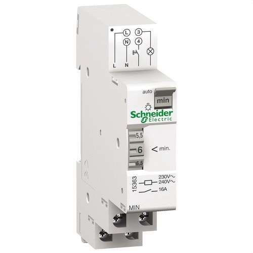 Automatischer Minutenschalter Acti9 MIN 1 Modul 1 Kanal 1 bis 7 Minuten mit der Referenz 15363 von der Marke SCHNEIDER ELECTRIC