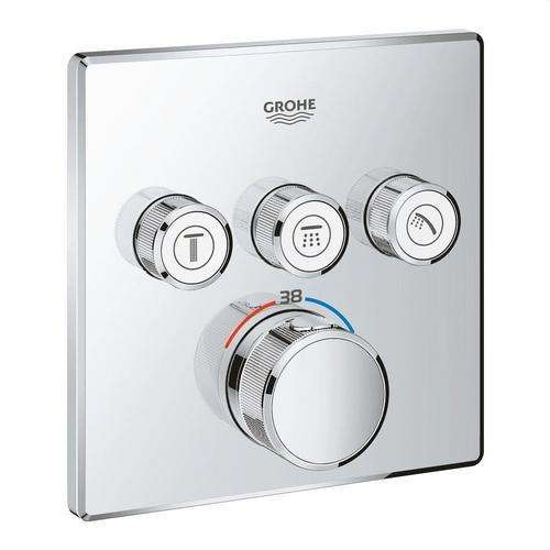 Quadratisches Unterputzthermostat mit 3 Ventilen Grohtherm SmartControl Chrom mit der Referenz 29126000 von der Marke GROHE