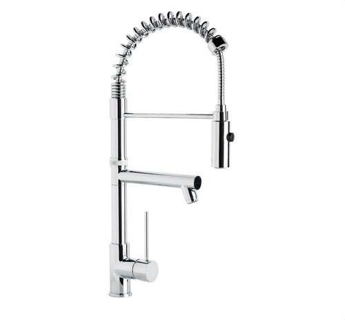 Professional single-lever kitchen tap with spring and spout TAU with reference 65212 18 45 66 from the brand GENEBRE