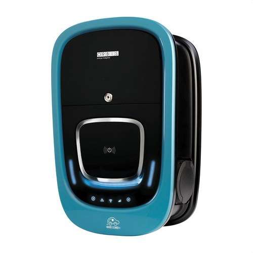Dreiphasiges Doppel-Elektroautoladegerät mit WLAN Orbis VIARIS UNI 22kW + 22kW mit 2 Typ-2-Kabeln à 5 Meter mit der Referenz OB94P722KA2 von der Marke ORBIS