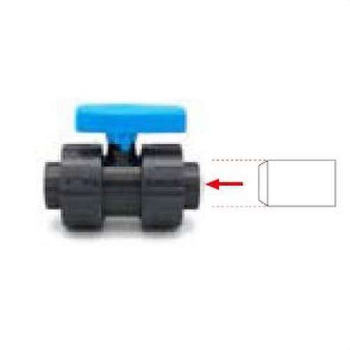PVC-Kugelhahn zum Einkleben (bidirektional) Druck VALV-04 40mm mit der Referenz 700403 von der Marke CREARPLAST