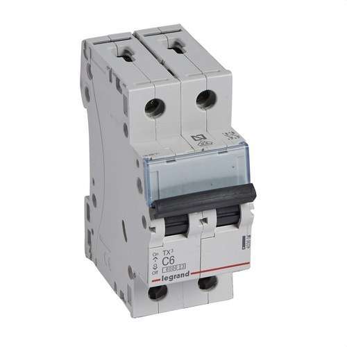 Leitungsschutzschalter TX3 2P 6A Charakteristik C 6kA mit der Referenz 403604 von der Marke LEGRAND