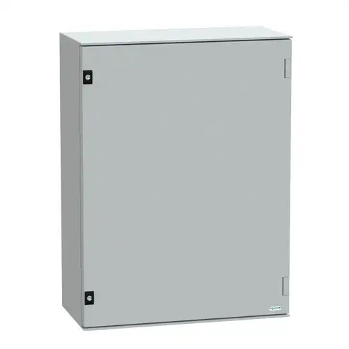 Stahlschrank zur Wandmontage mit Blindtür ohne Montageplatte 847x636x300 PanelSeT CRN mit der Referenz NSYPLM86G von der Marke SCHNEIDER ELECTRIC