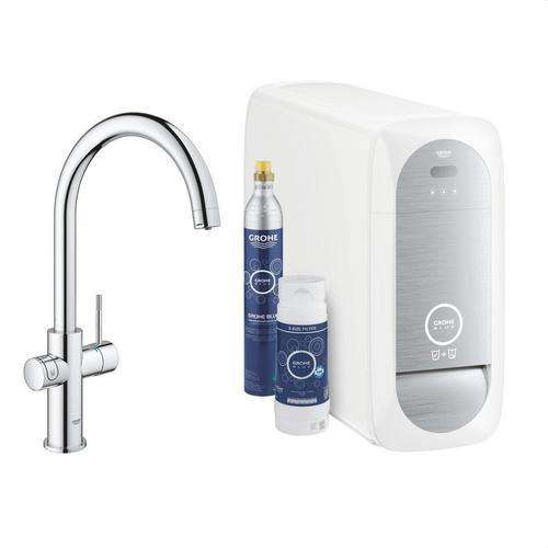 GROHE Blue Home Starter-Kit mit C-förmigem Auslauf in Chrom mit der Referenz 31455001 von der Marke GROHE