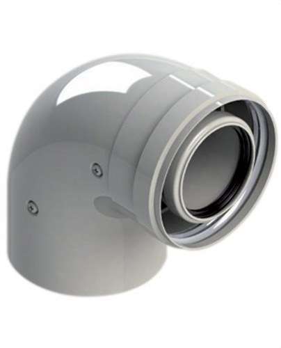 Kaminbogen Durchmesser 60/100 A 90º männlich-weiblich PP/lackierter Stahl mit der Referenz 610-90MHP15 von der Marke FIG