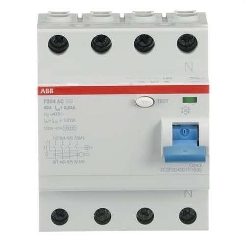 Differential 4P 63A Klasse AC 30mA mit der Referenz 2CSF204001R1630 von der Marke ABB