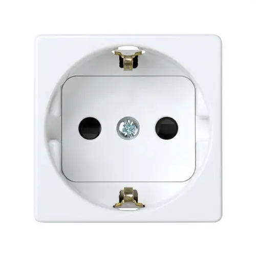 Schuko-Steckdose 16 A 250V mit Kindersicherung und Schraubklemme weiß Simon 27 Play mit der Referenz 27472-65 von der Marke SIMON