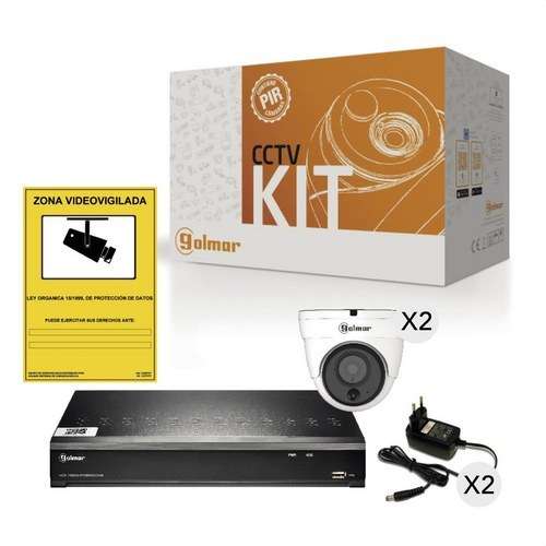 Basis-Kit Golmar KIT-2DHVR1P mit DVR und zwei Domo PIR mit der Referenz 31600903 von der Marke GOLMAR