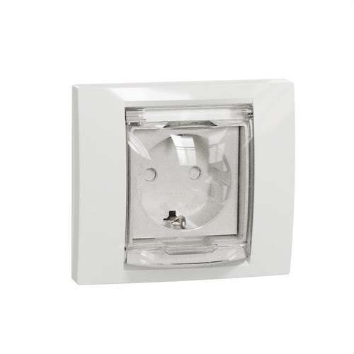Schuko-Steckdose IP44 New Unica Polar mit der Referenz NU003718 von der Marke SCHNEIDER ELECTRIC