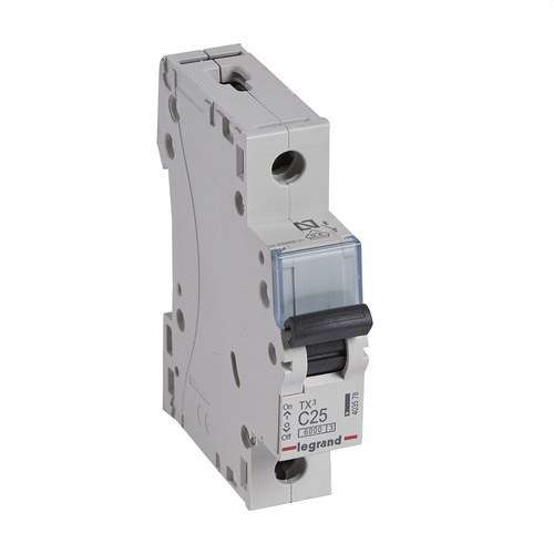 Leitungsschutzschalter TX3 1P 25A Charakteristik C 6kA mit der Referenz 403578 von der Marke LEGRAND