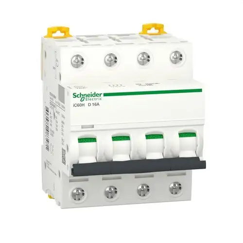 Leitungsschutzschalter iC60H 4P 16A Charakteristik D 1000A mit der Referenz A9F85416 von der Marke SCHNEIDER ELECTRIC