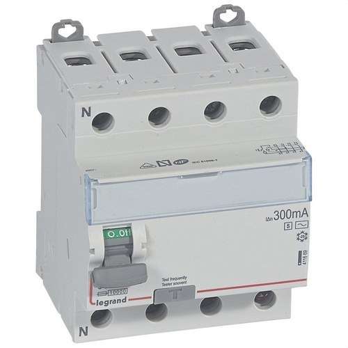 Leistungsschalter Legrand DX³ 4P 400V 63A Typ AC 300mA 4 Module mit der Referenz 411669 von der Marke LEGRAND