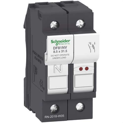 Sicherungshalter MIT PILOT 1P+N 25A SICHERUNG 8,5X31,5 mit der Referenz DF81NV von der Marke SCHNEIDER ELECTRIC