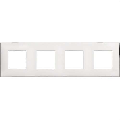 Zierrahmen für 2x4 Module weiß chrom Classia mit der Referenz R4802M4WR von der Marke BTICINO