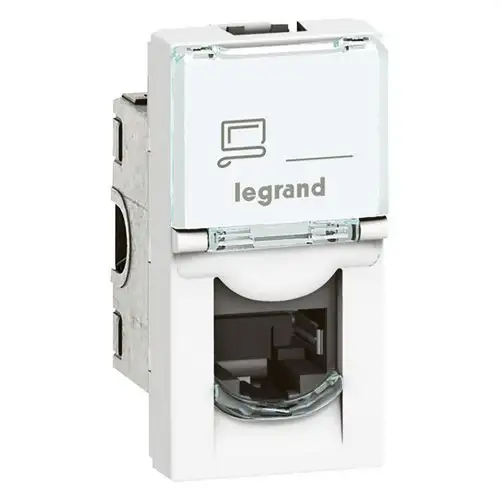 RJ45-Buchse Legrand Mosaic Cat 6 UTP 1 Modul 8 Kontakte LCS2 weiß mit der Referenz 076561 von der Marke LEGRAND